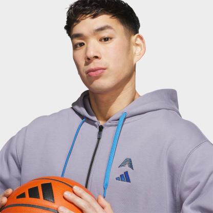 Men's adidas Anthony Edwards Foundation Full-Zip Hoodie - Slate