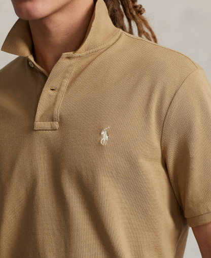 Polo Ralph Lauren Men's Cotton Custom Slim Fit Mesh Polo Shirt - Cafe Tan