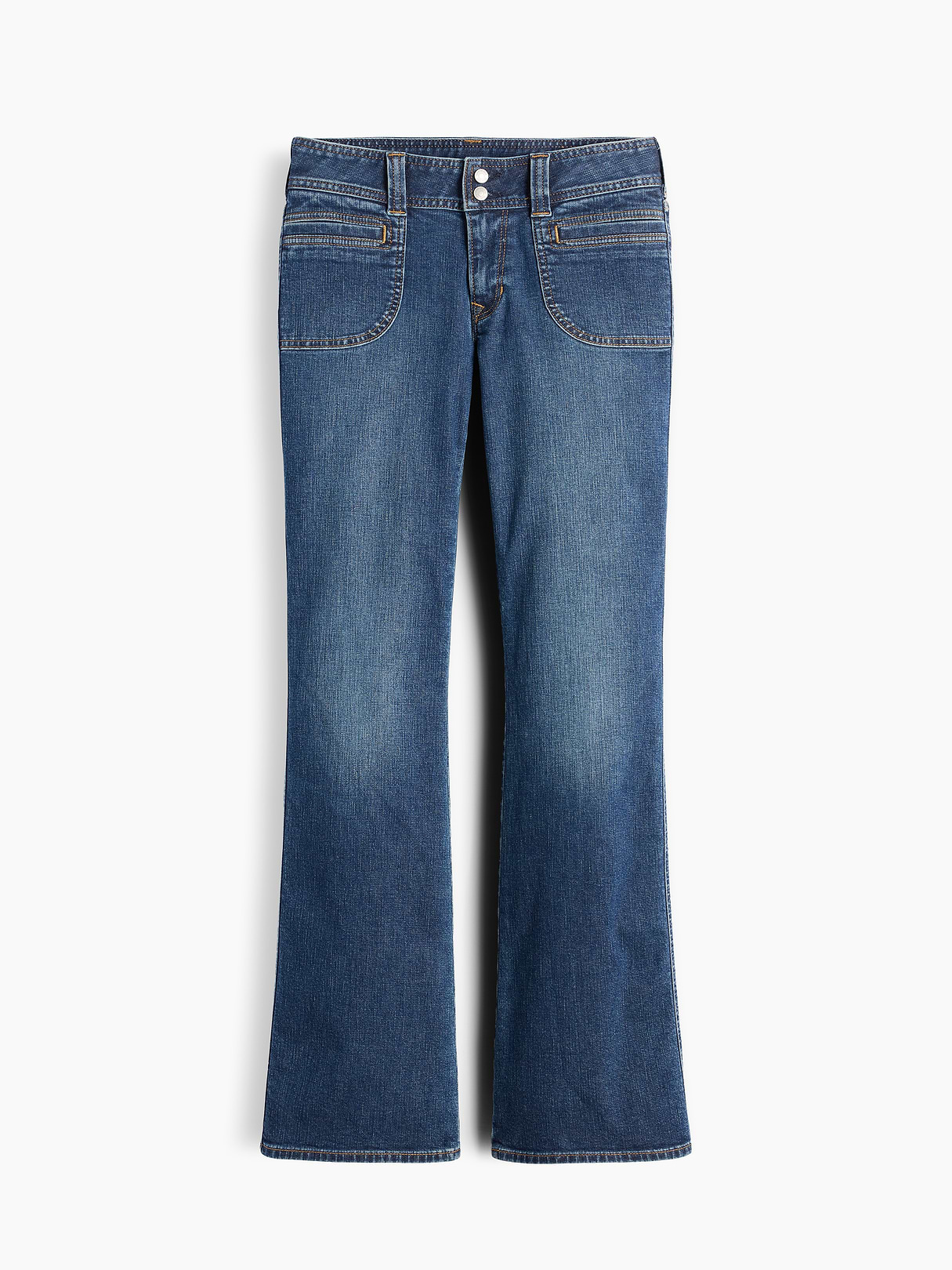 Low Rise Long & Lean Split-Hem Jeans - Dark wash indigo
