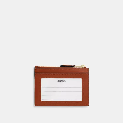 Mini Skinny Id Case With Quilting - Gold/Cinnamon - view 2