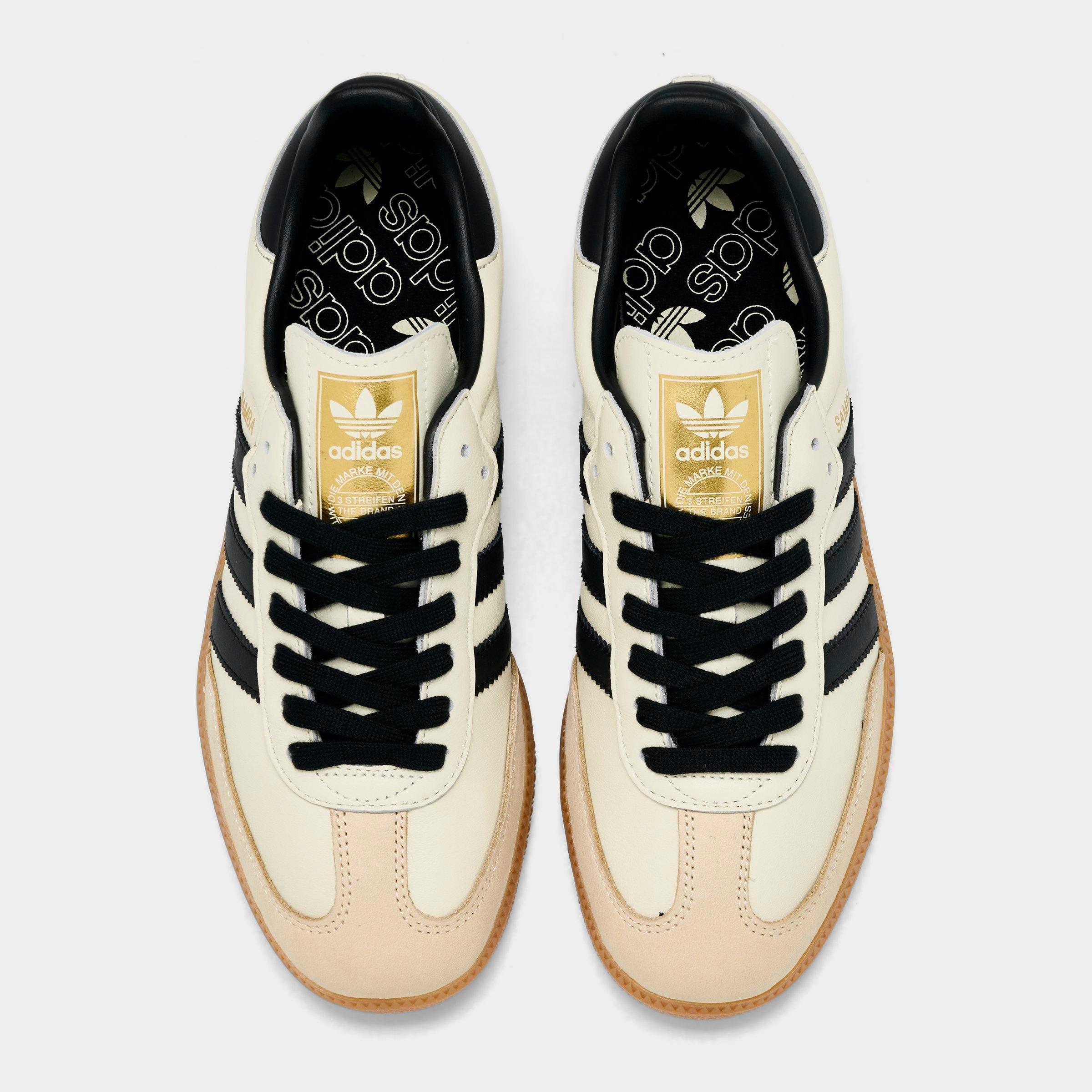 Women's adidas Originals Samba OG Casual Shoes - Part 1 - Cream White/Core Black/Sand Strata - Top view