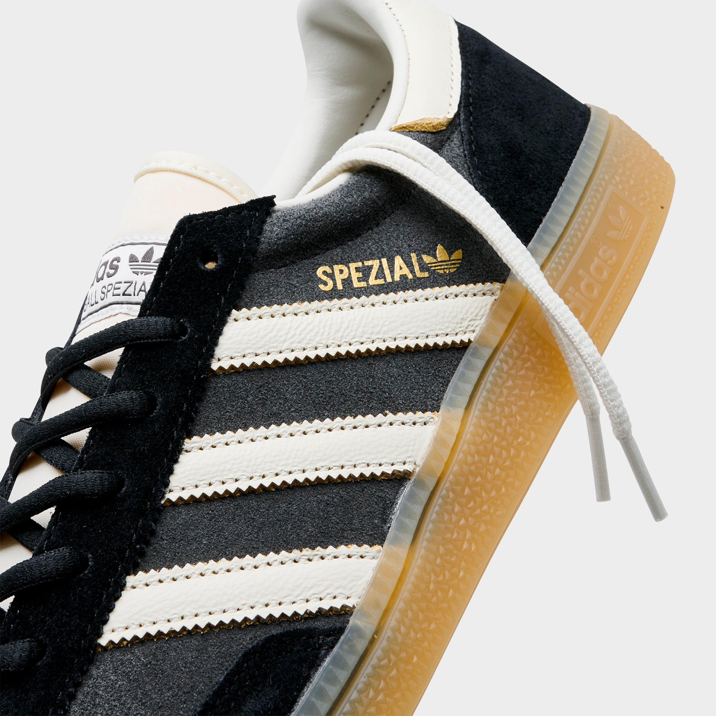 Men's adidas Originals Handball Spezial Casual Shoes - Part 4 - Carbon/Off White/Core Black - Detail shot