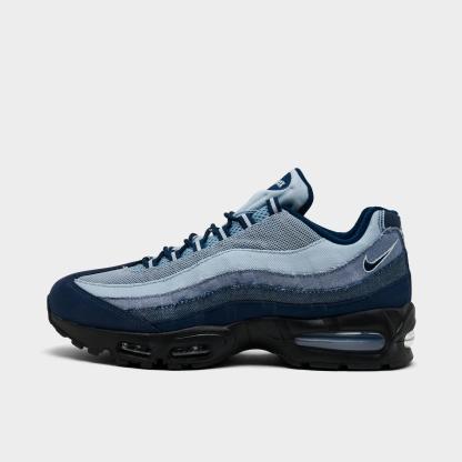 Men's Nithtke Air Max 95 Big Bubble Scorpion Casual Shoes - Part 3 - Ashen Slate/Midnight Navy/Light Armory Blue/Light Armory Blue - Left shoe facing left. Outside of the shoe.