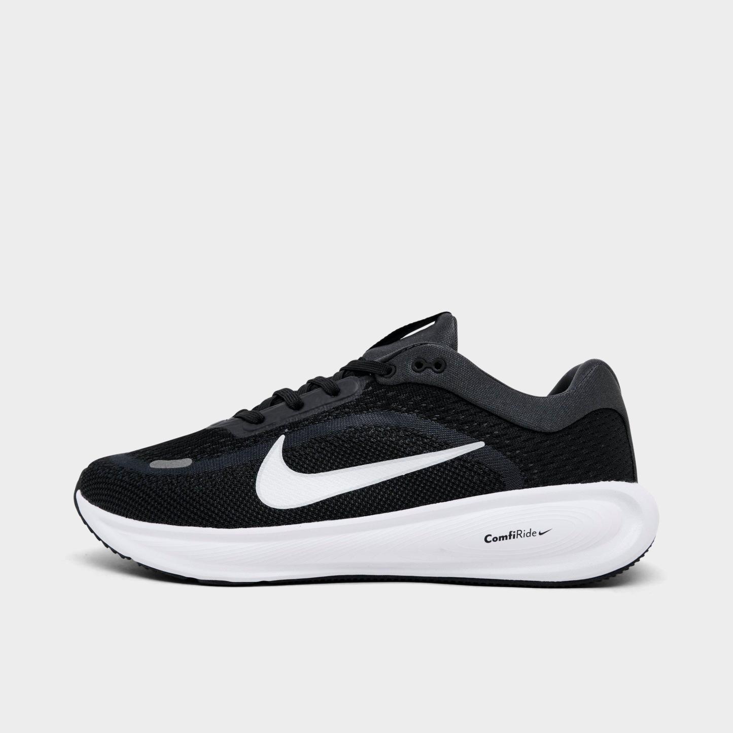 Big Kids' Nithtke Stellar Ride Running Shoes - Black/White/Anthracite/Pure Platinum - Left shoe facing left. Outside of the shoe.