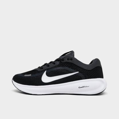Big Kids' Nithtke Stellar Ride Running Shoes - Black/White/Anthracite/Pure Platinum - Left shoe facing left. Outside of the shoe.
