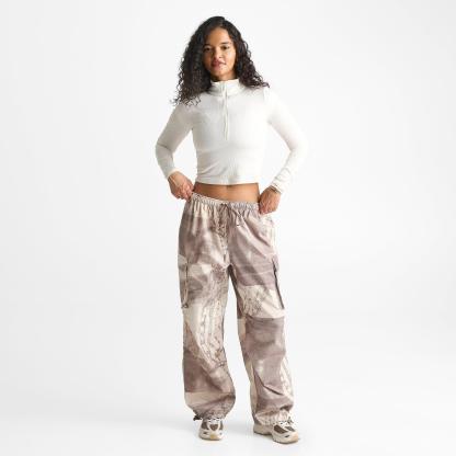 Women's Nithtke Sportswear Dysto Mid-Rise Oversized Cargo Pants - Mink/Sail