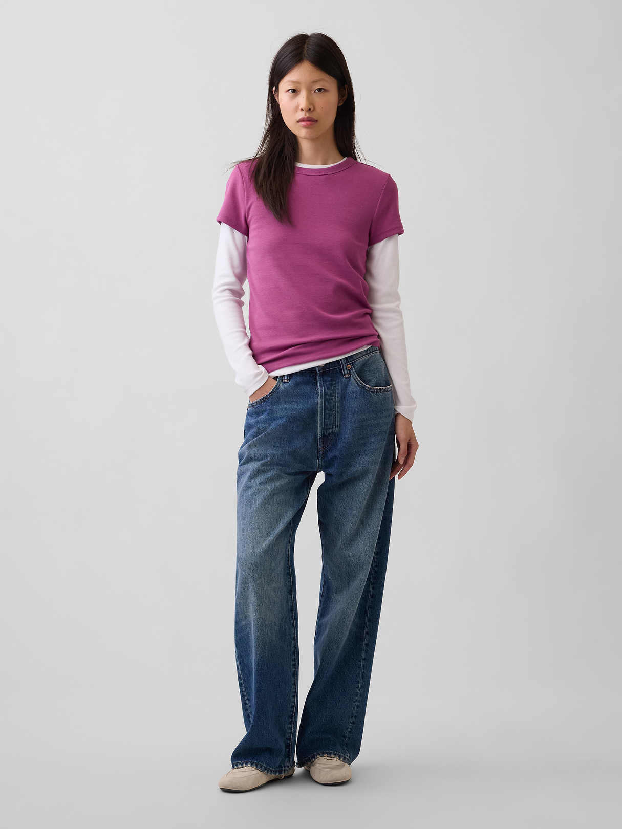 Modern Crew T-Shirt - Deep dahlia purple
