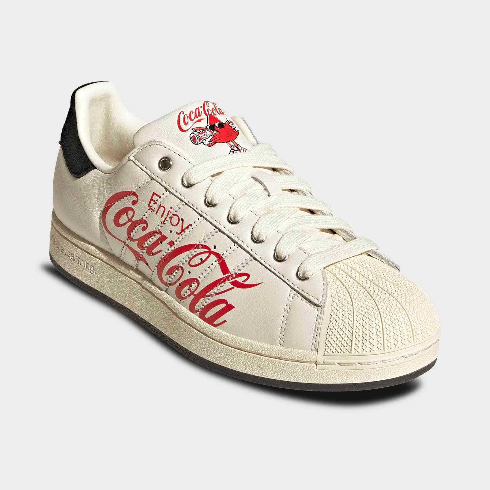 Men's adidas Originals x Coca-Cola Superstar II Casual Shoes - White/Cream/Red - view 2