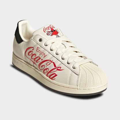Men's adidas Originals x Coca-Cola Superstar II Casual Shoes - White/Cream/Red - view 2
