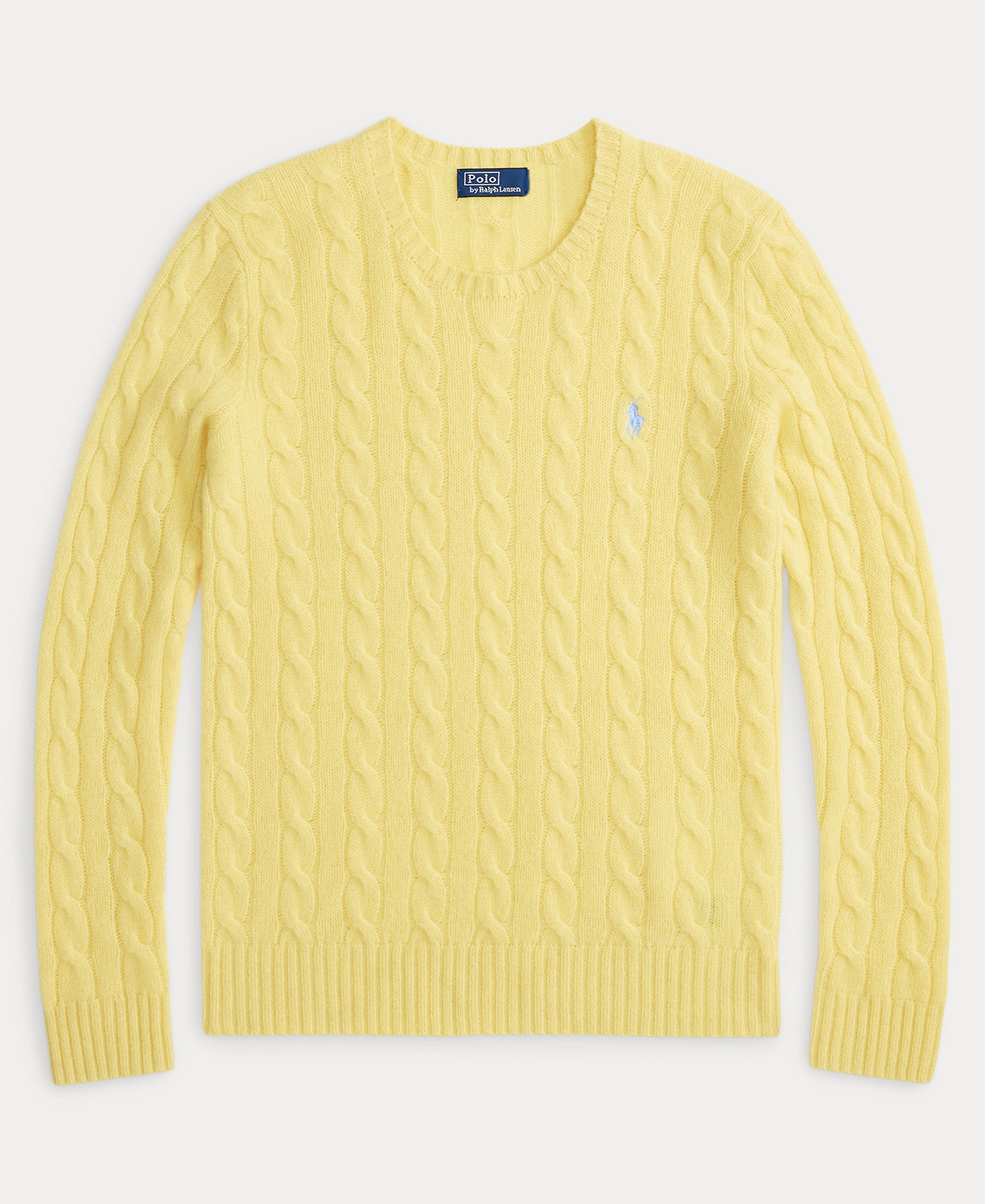 Polo Ralph Lauren Women's Cable Wool-Cashmere Crew Neck Sweater - Fall Yellow