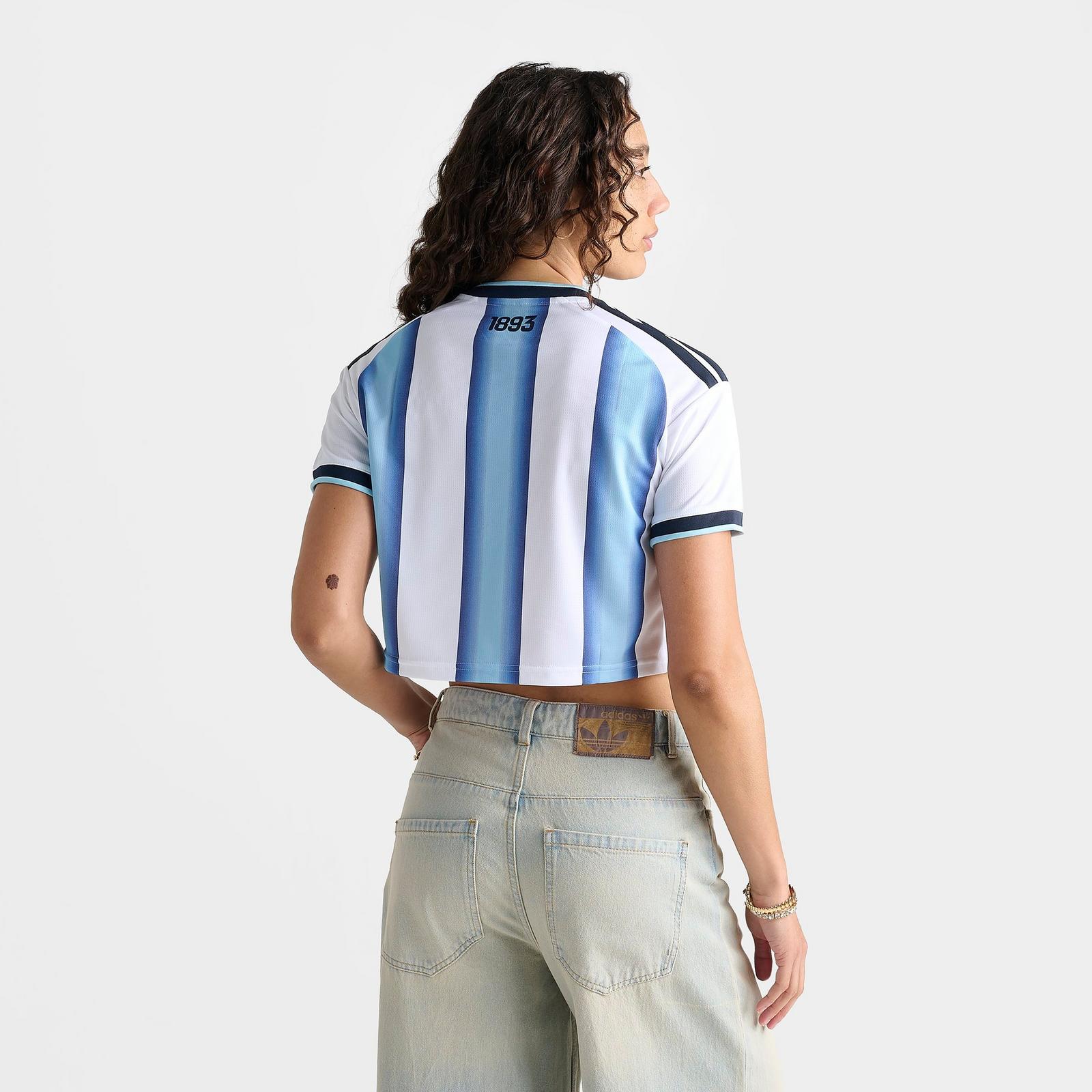 Women's adidas Argentina 2026 Home Cropped Jersey - White/Icey Blue/Light Blue - view 4