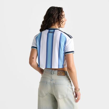 Women's adidas Argentina 2026 Home Cropped Jersey - White/Icey Blue/Light Blue - view 4