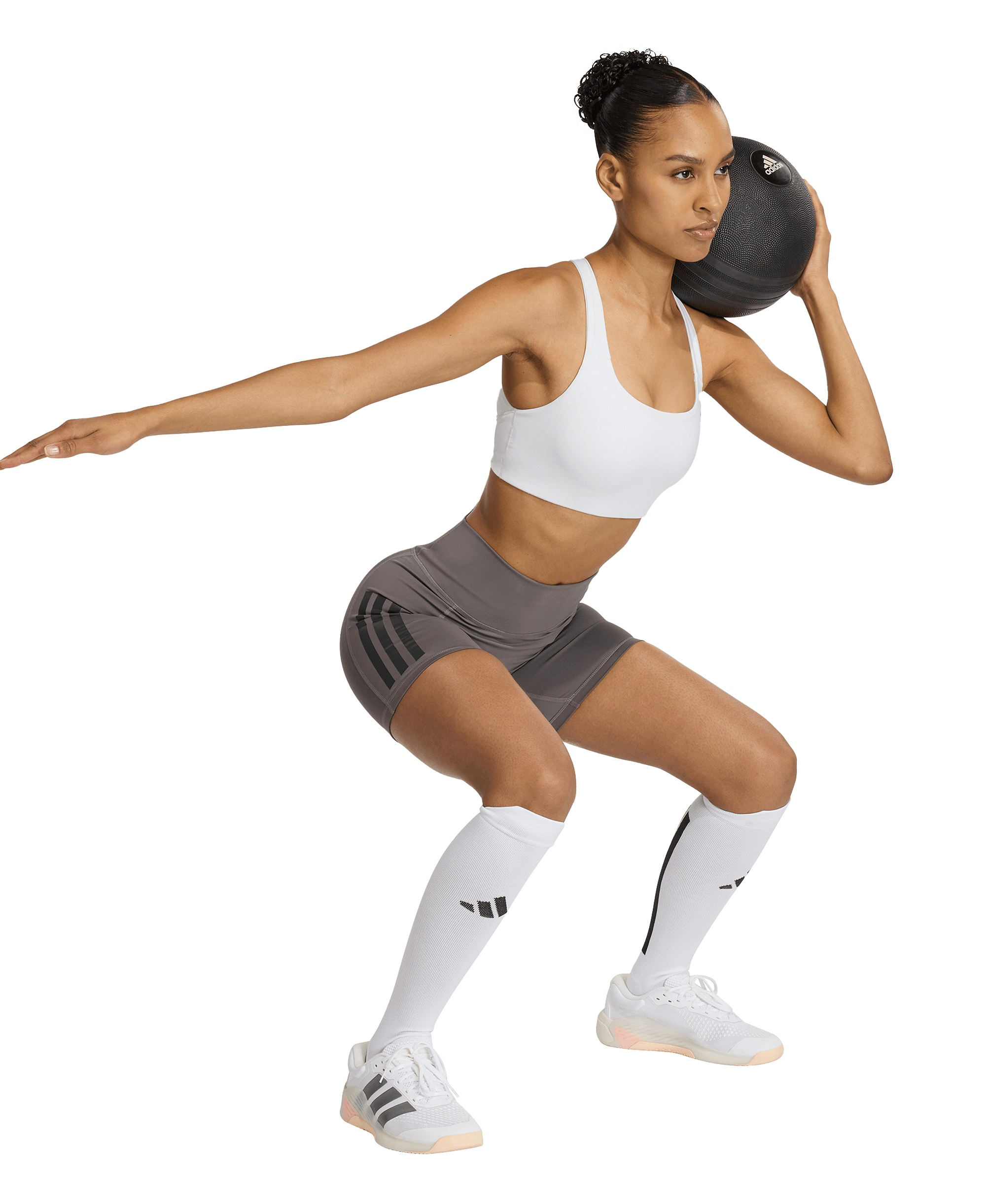 adidas Women's Workout Square Neck Support Bra - White