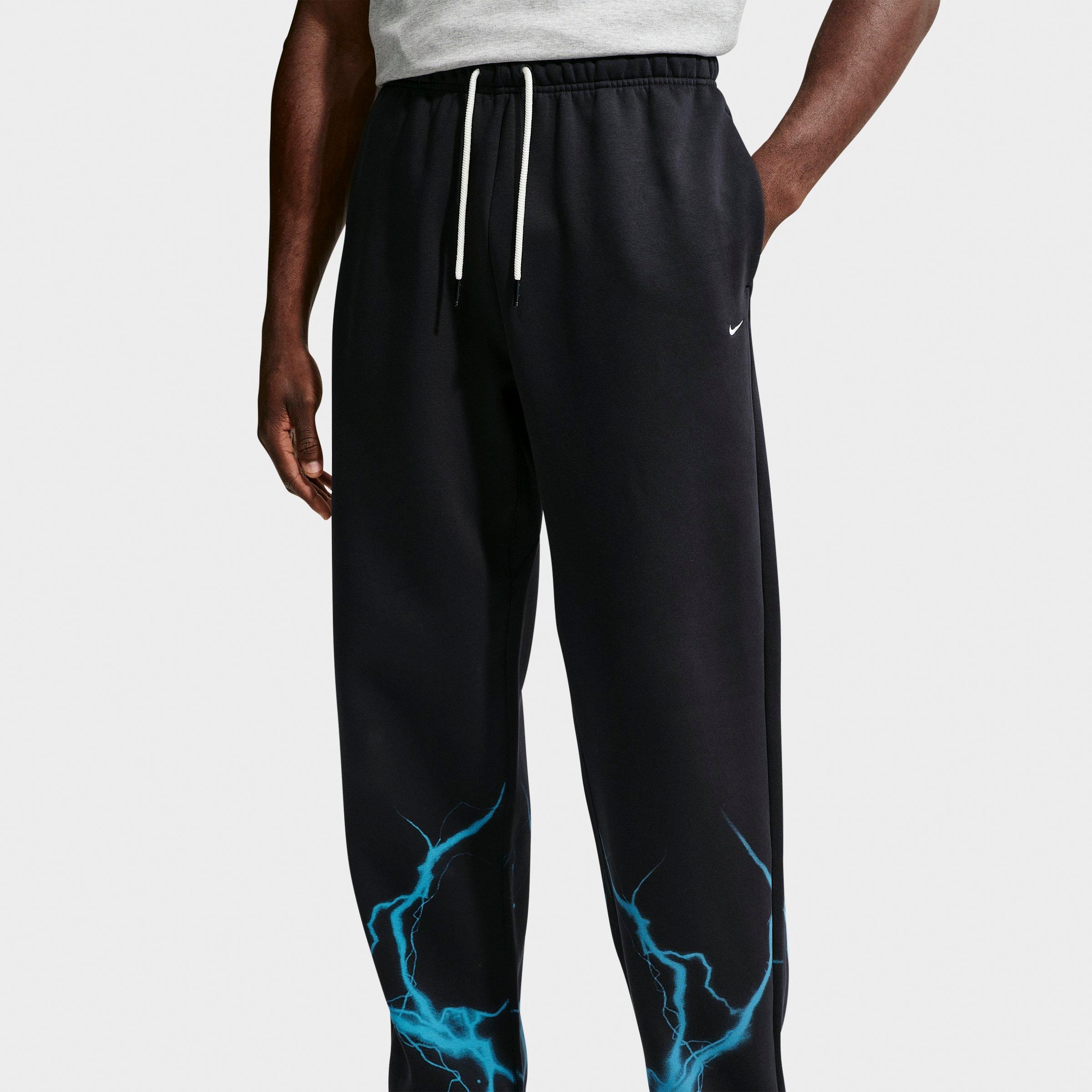 Men's Nithtke Standard Issue Brushed Skull Basketball Pants - Black/Light Current Blue/Pale Ivory
