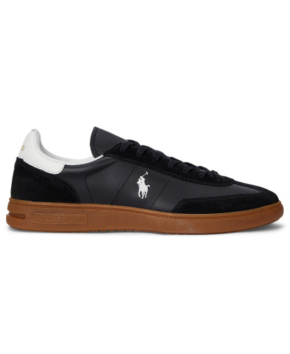 Polo Ralph Lauren Men's Bedford Leather & Suede Sneakers - BLACK/WHITE