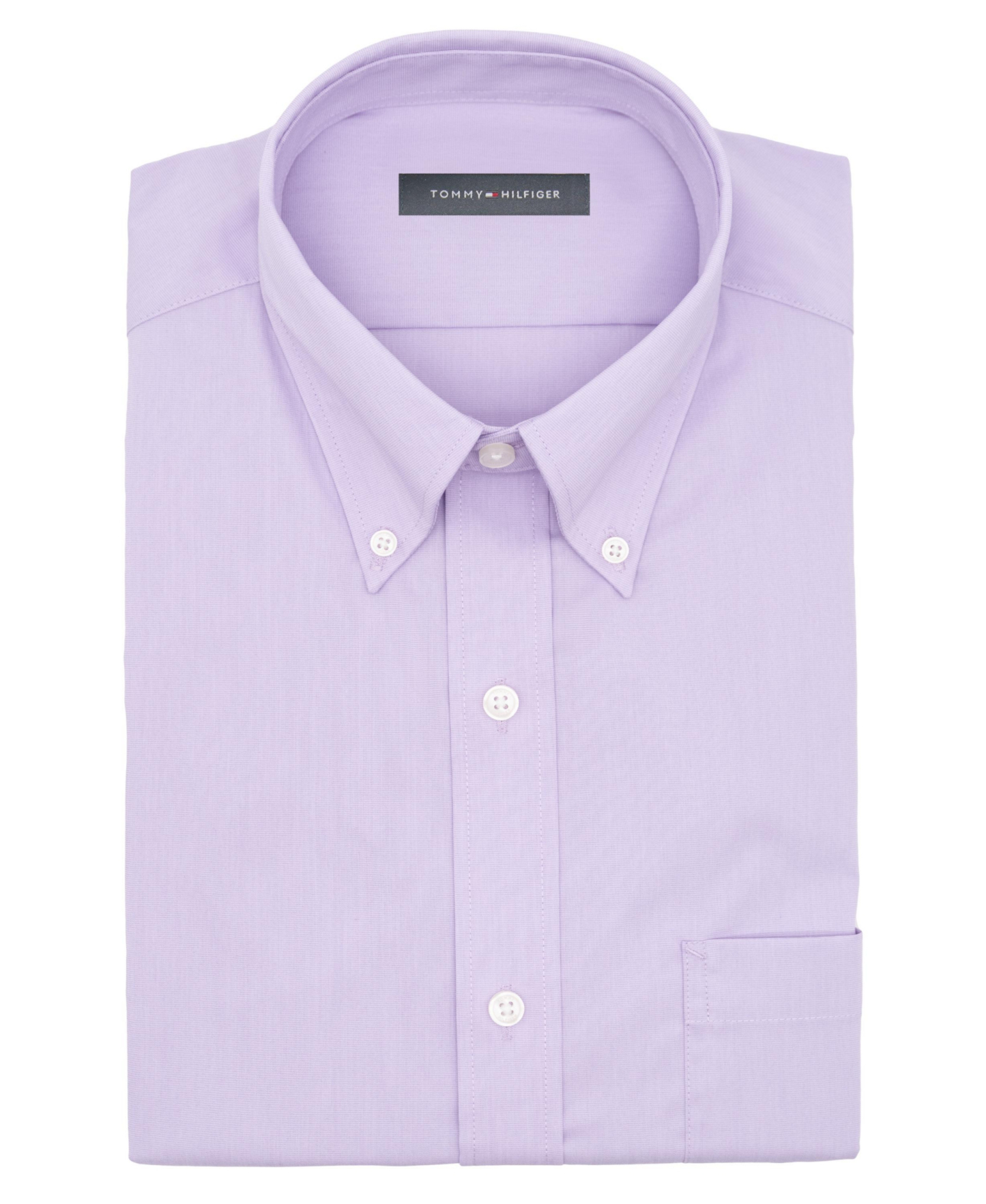Tommy Hilfiger Men's Regular Fit Wrinkle Resistant Stretch Dress Shirt - Lavender