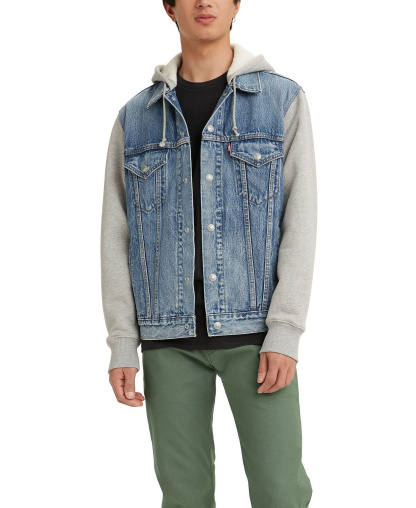 Levi's Men's Hybrid Hoodie Non-Stretch Denim Trucker Jacket - Candyman