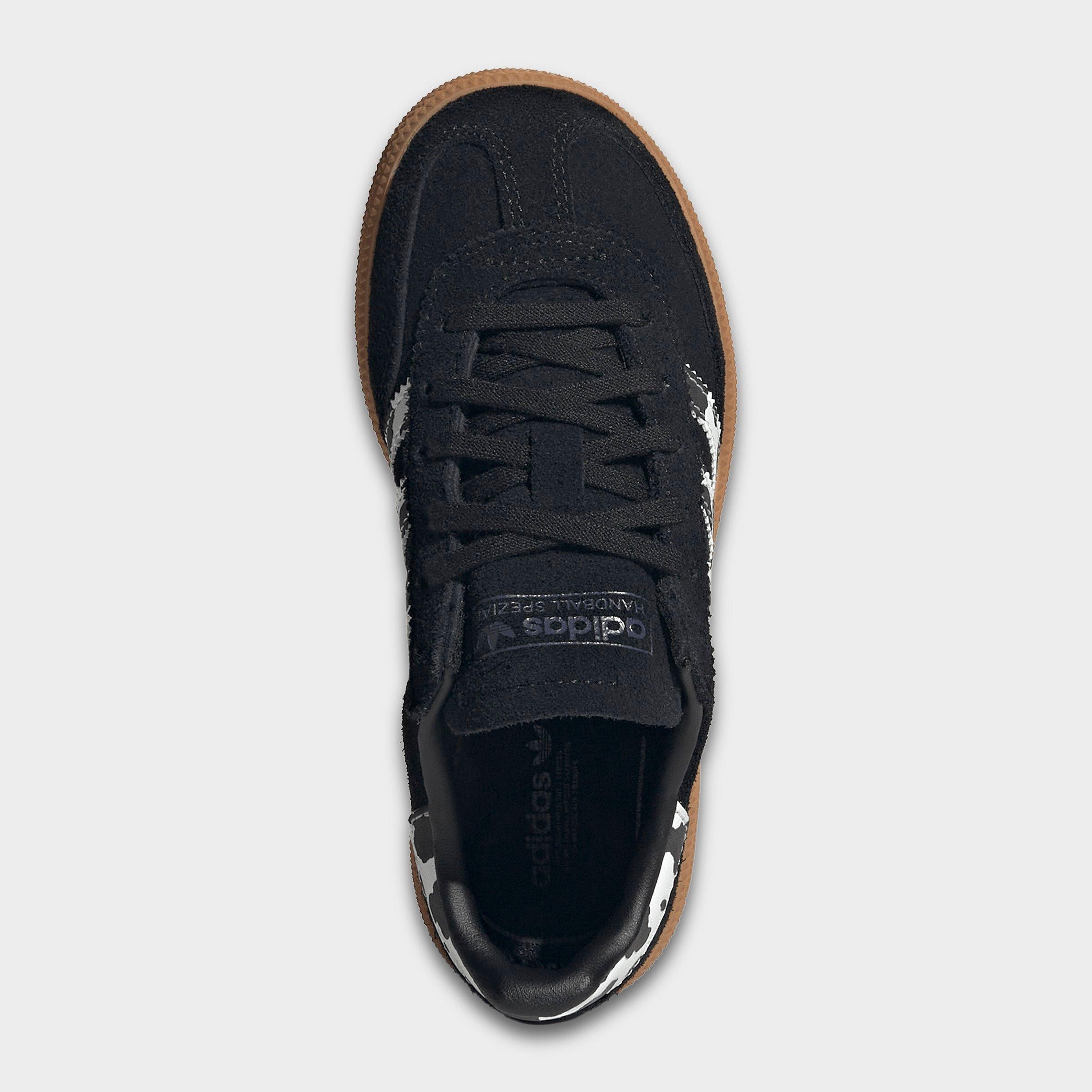 Girls' Little Kids' adidas Originals Handball Spezial Casual Shoes - Core Black/Violet/Cloud White - Top view