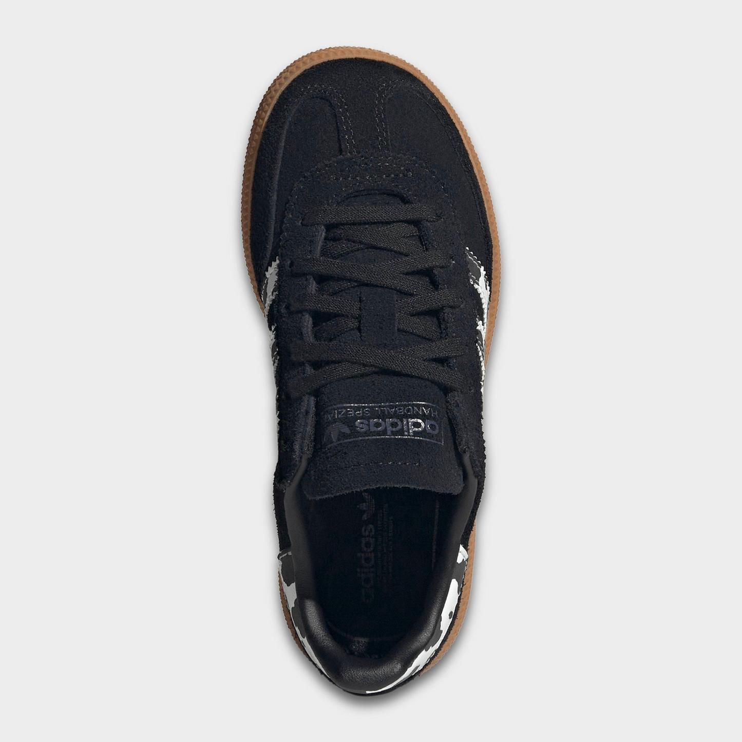 Girls' Little Kids' adidas Originals Handball Spezial Casual Shoes - Core Black/Violet/Cloud White - Top view