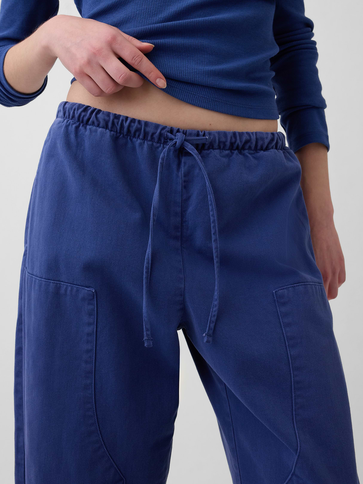 Easy Double-Knee Barrel Pants - Dutch blue