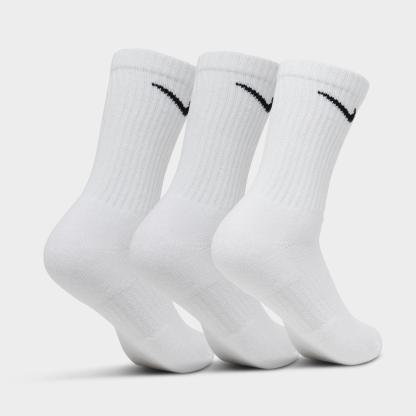Nithtke Everyday Cushioned Training Crew Socks (3-Pack) - White/Black