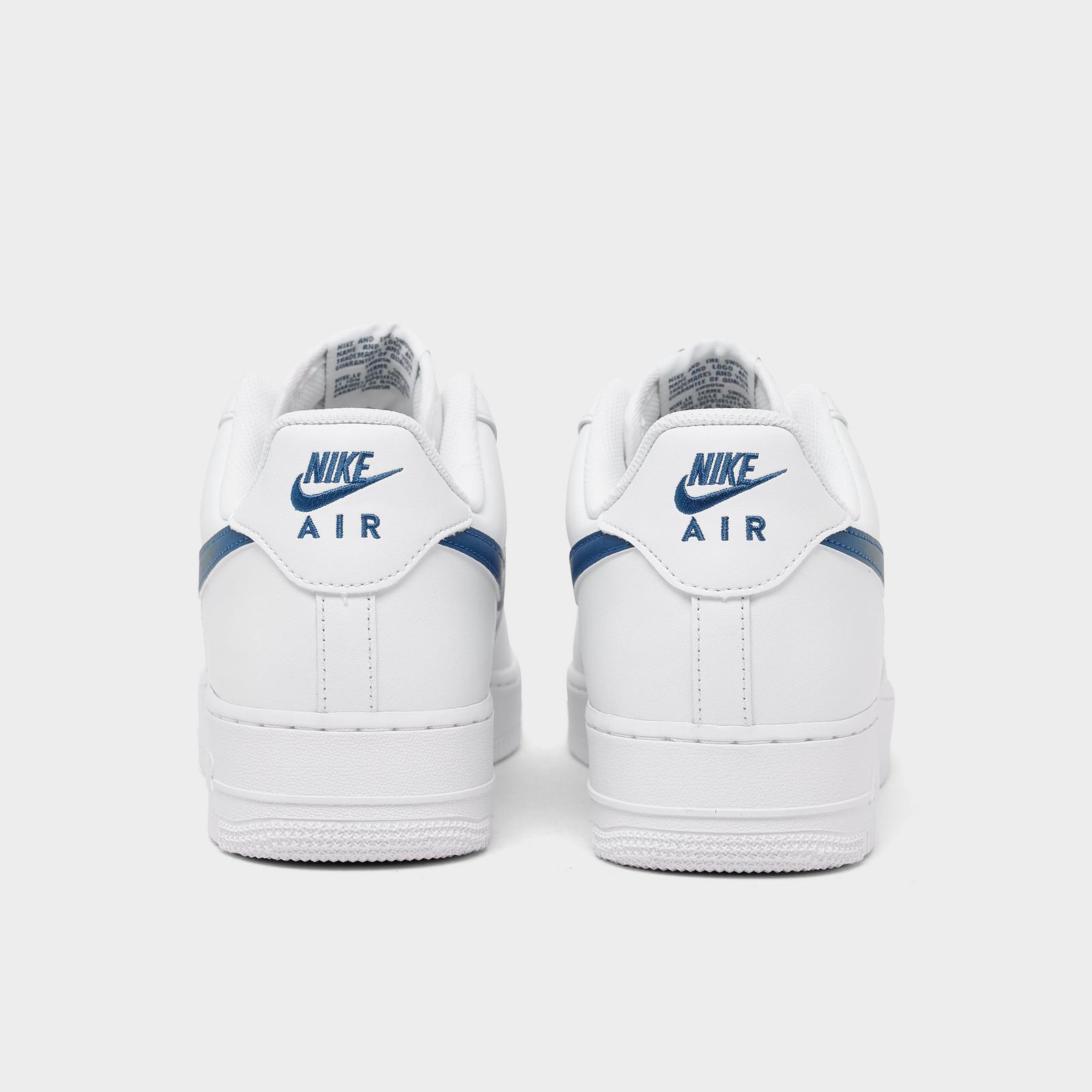 Men's Nike Air Force 1 '07 Low Casual Shoes - White/White/Court Blue