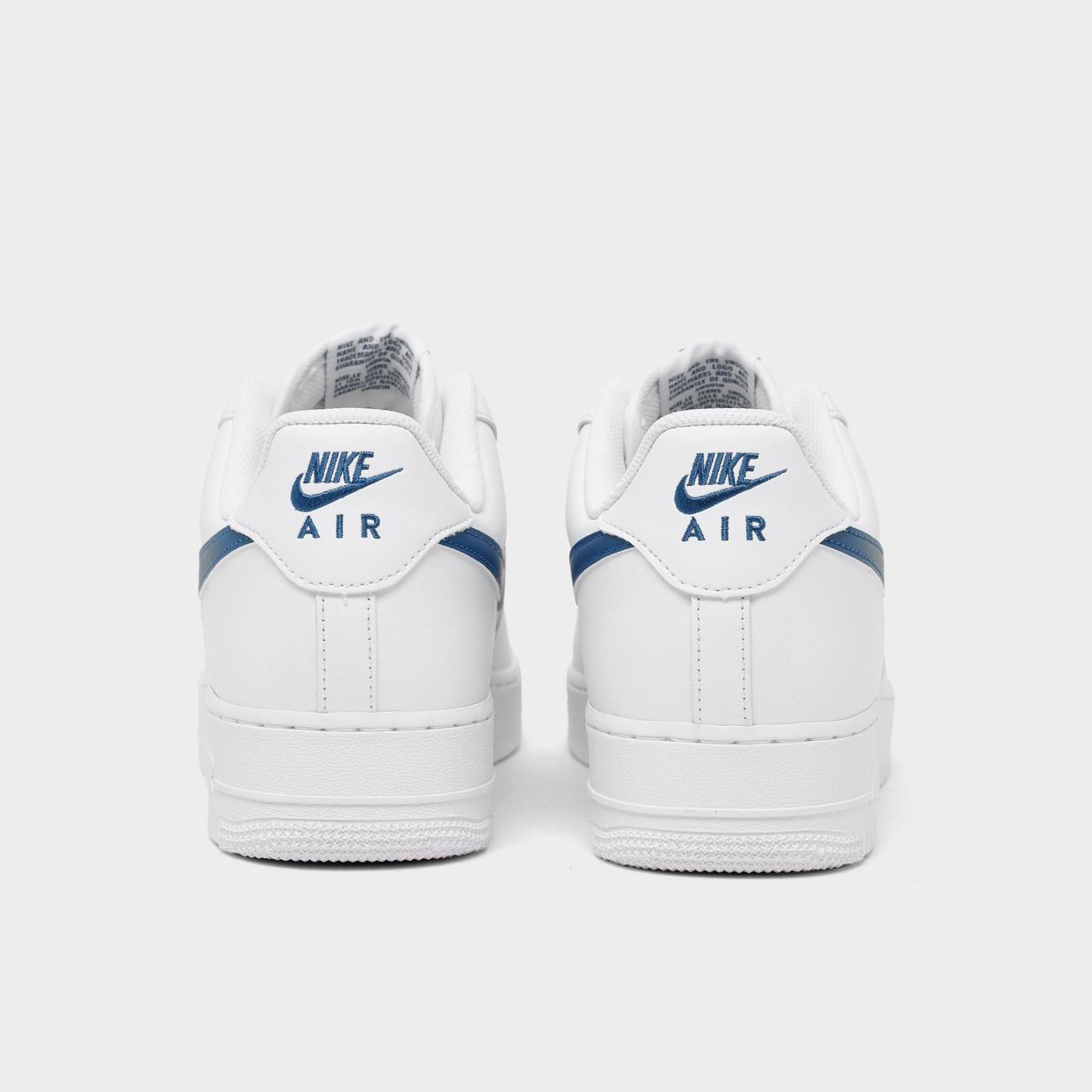 Men's Nike Air Force 1 '07 Low Casual Shoes - White/White/Court Blue