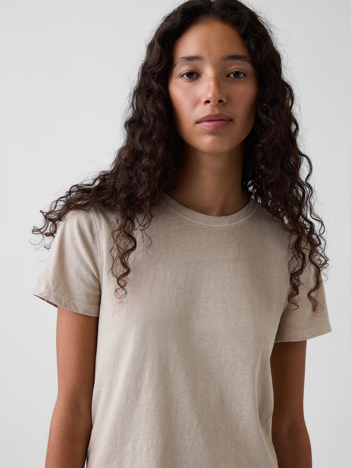100% Cotton Authentic Shrunken T-Shirt - Cobblestone beige