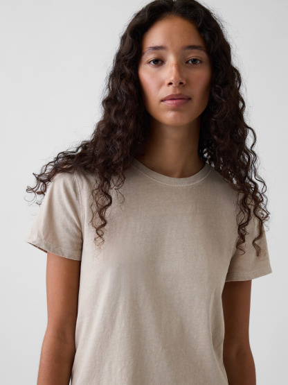 100% Cotton Authentic Shrunken T-Shirt - Cobblestone beige