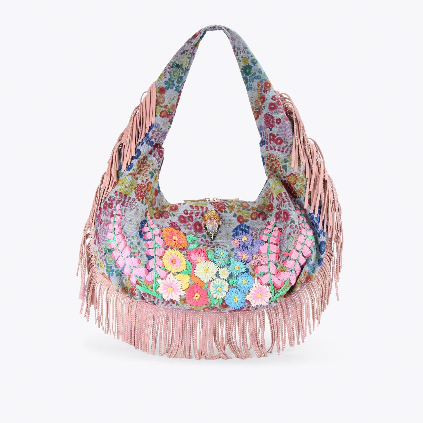 Kurt Geiger London Large Shoreditch Fringe Bag - Blue