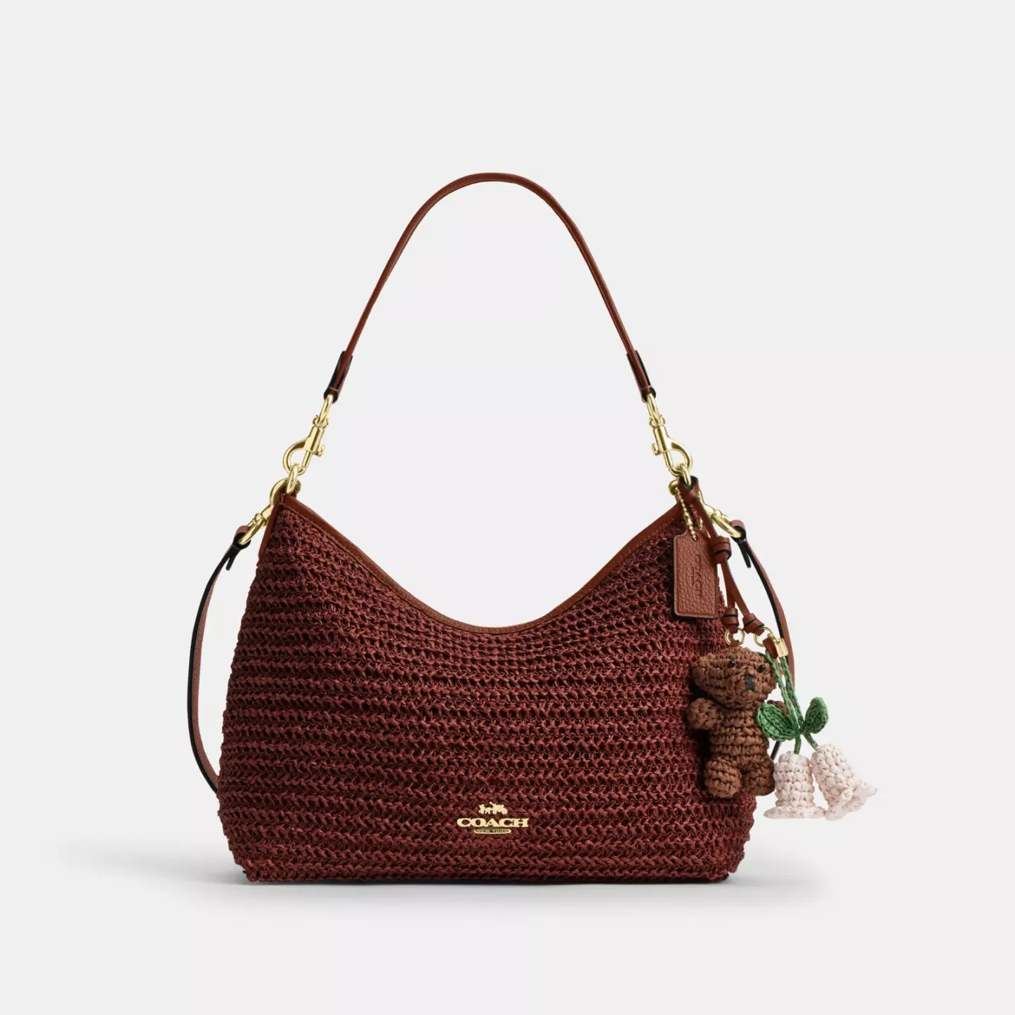 Laurel Shoulder Bag With Charms - Gold/Russet