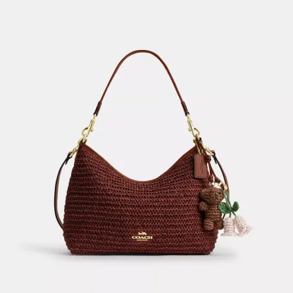 Laurel Shoulder Bag With Charms - Gold/Russet