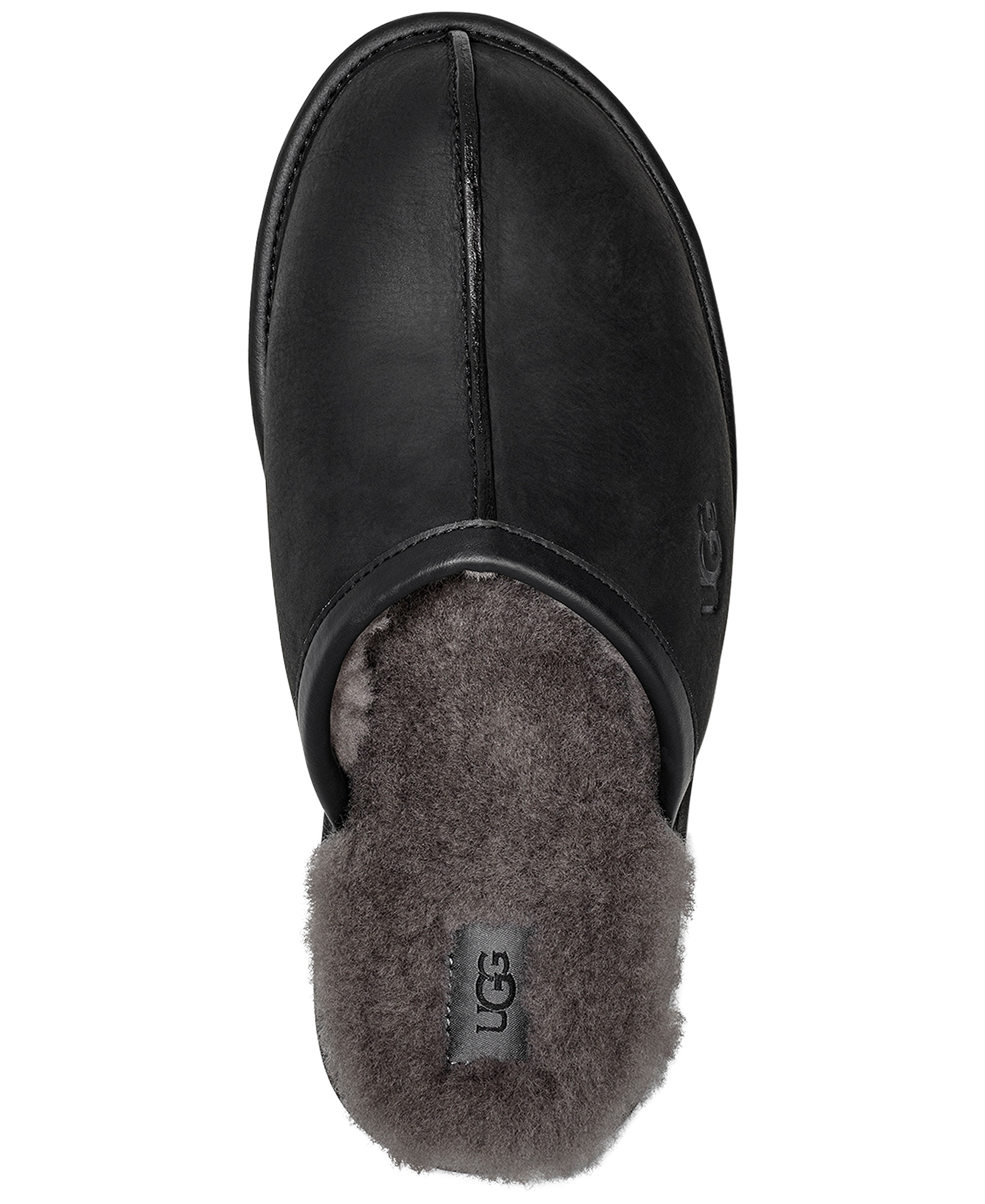 UGG® Men's Scuff Leather Slippers - Black