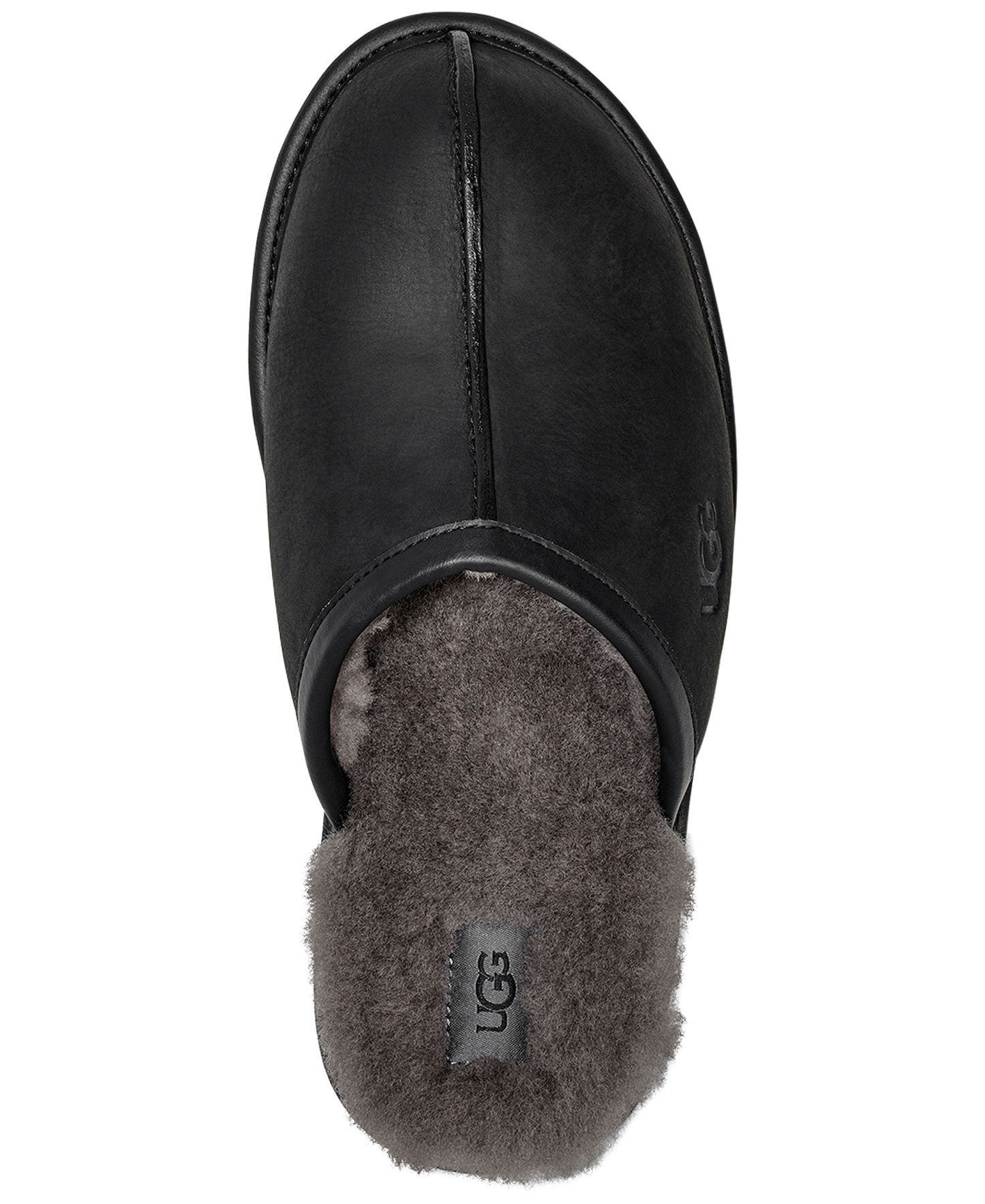 UGG® Men's Scuff Leather Slippers - Black