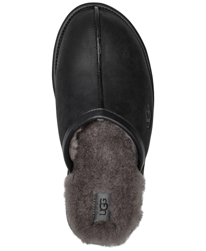 UGG® Men's Scuff Leather Slippers - Black