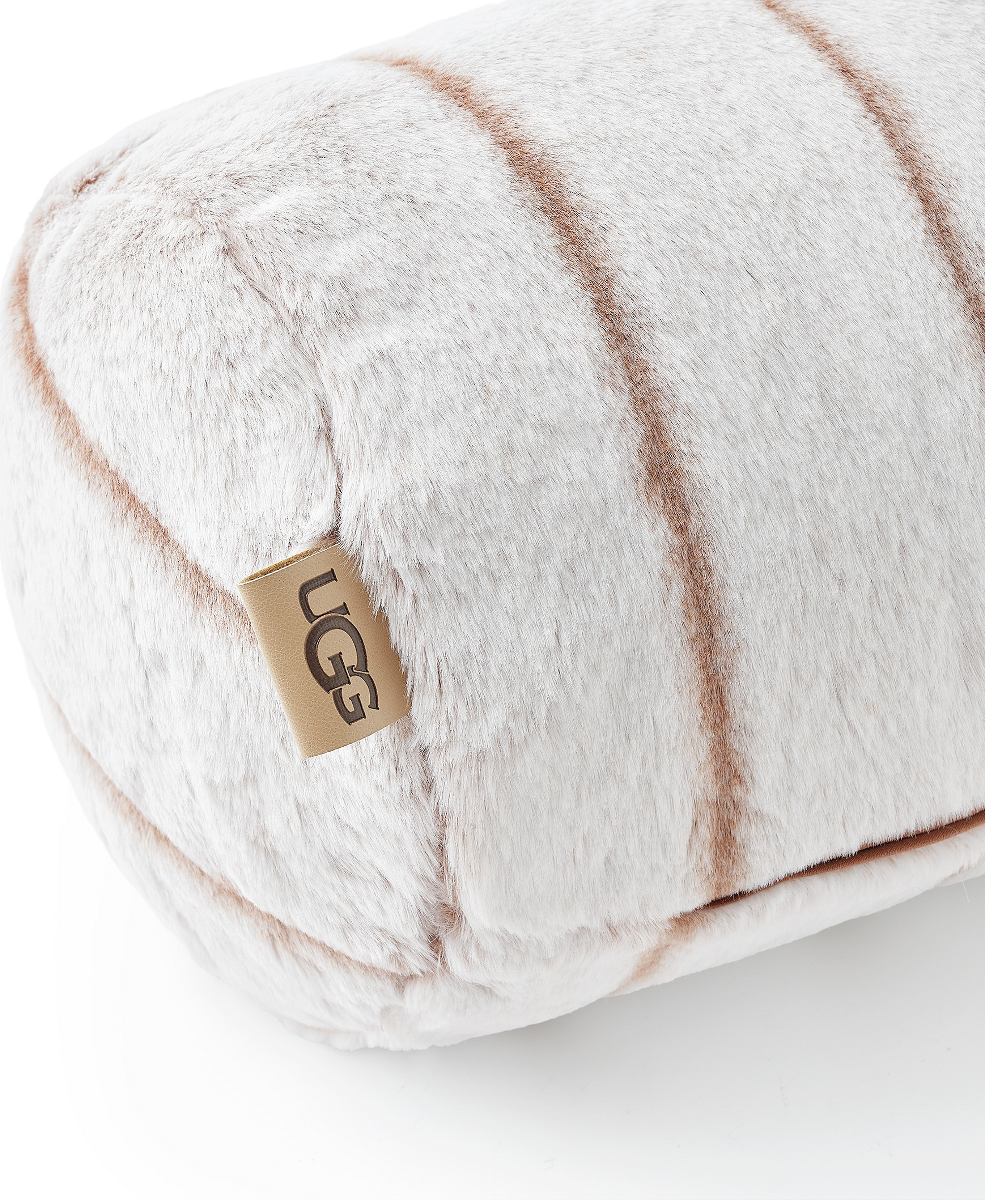UGG® Stasia Faux Fur Bolster Decorative Pillow, 36" x 8" - Cream