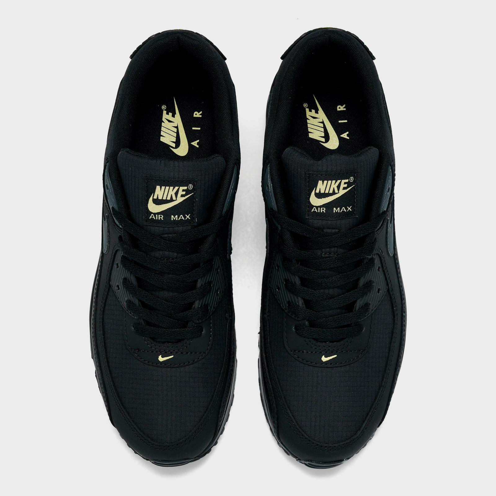Men's Nike Air Max 90 Casual Shoes - Black/Buff Gold/Anthracite