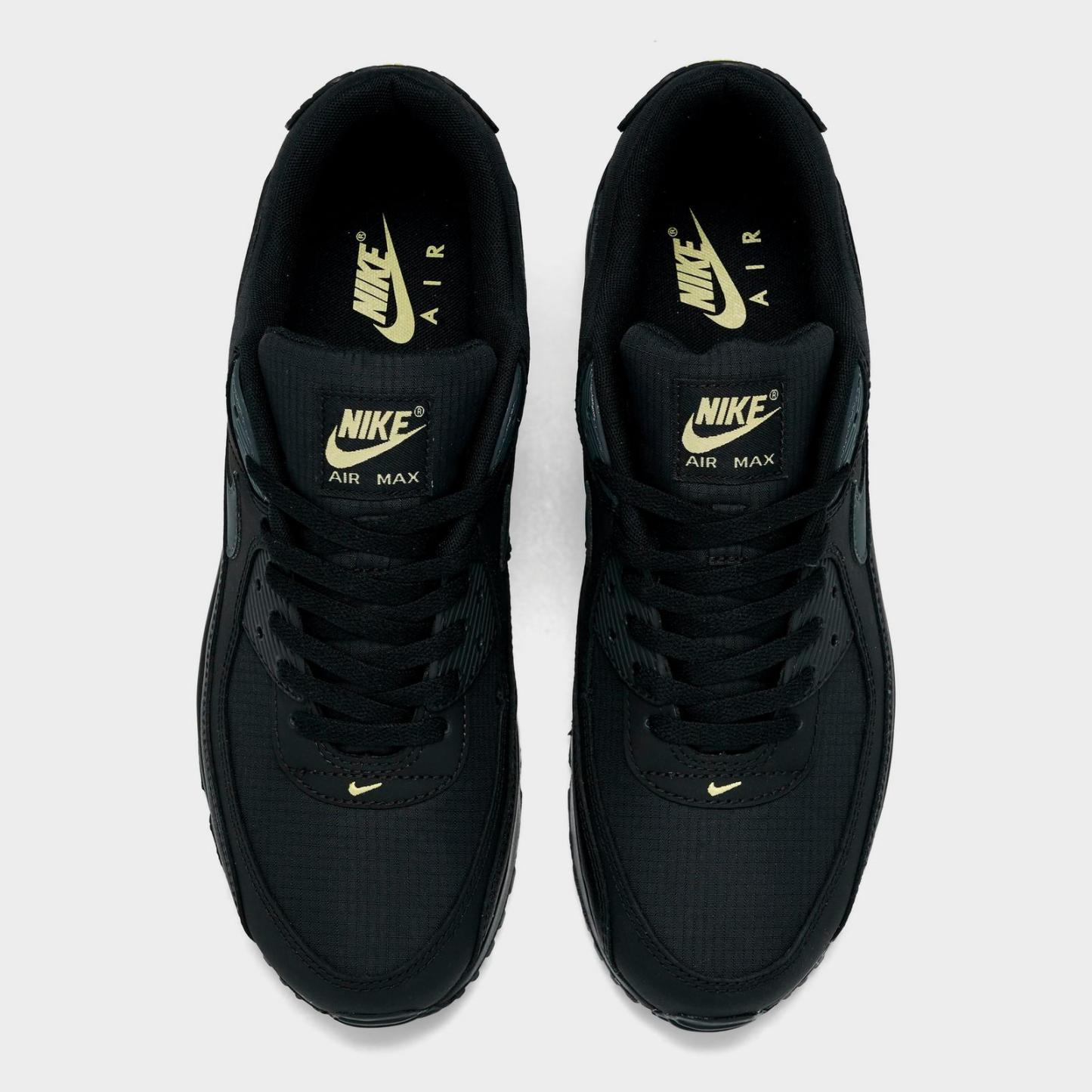 Men's Nike Air Max 90 Casual Shoes - Black/Buff Gold/Anthracite