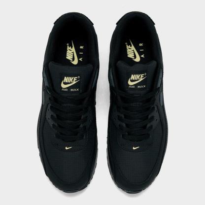 Men's Nike Air Max 90 Casual Shoes - Black/Buff Gold/Anthracite