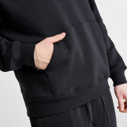 Men's Jordan Swoosh Brooklyn Fleece Pullover Hoodie - Black/White - view 6