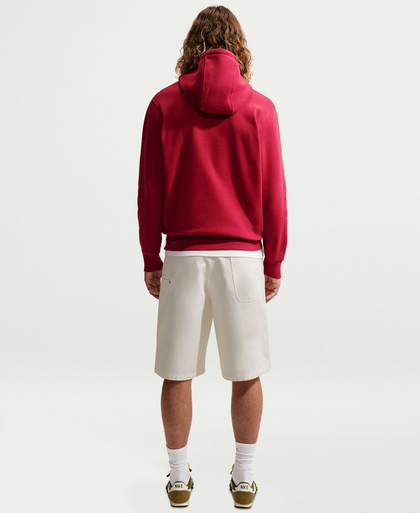Nike Men's Club Pullover Fleece Hoodie Logo - Tough Red/White