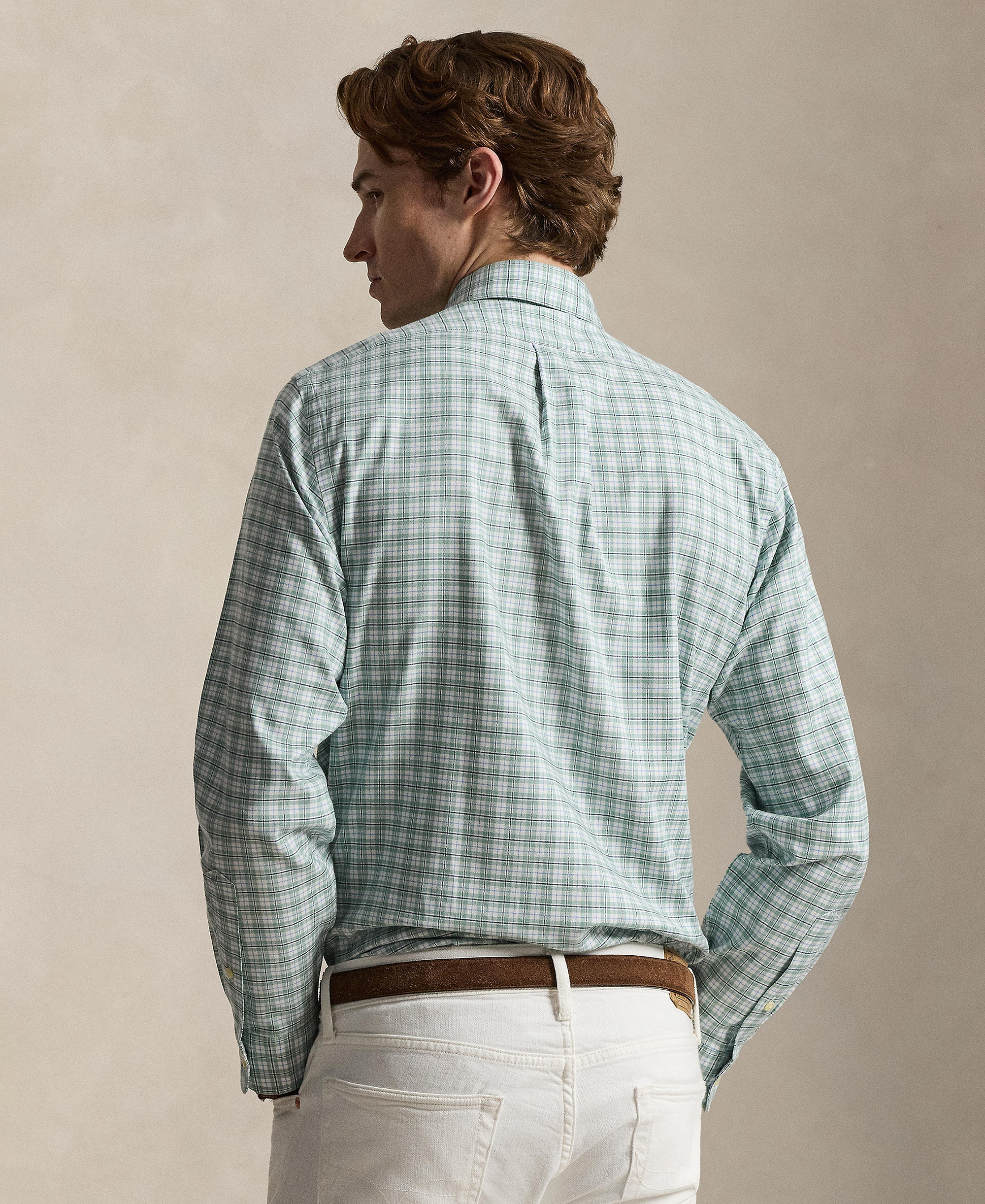 Polo Ralph Lauren Men's Classic-Fit Performance Oxford Shirt - Faded Mint White Multi