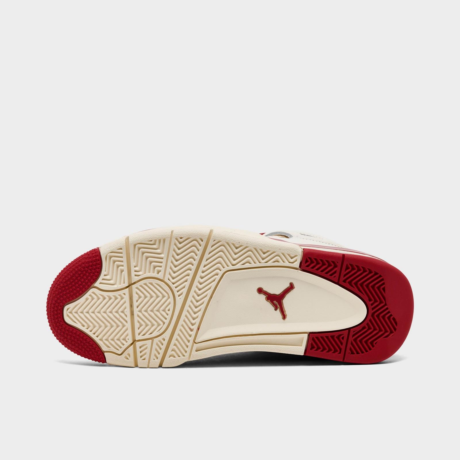 Women's Air Jordan Retro 4 Casual Shoes - Pale Ivory/Sierra Red/Tough Red - view 6