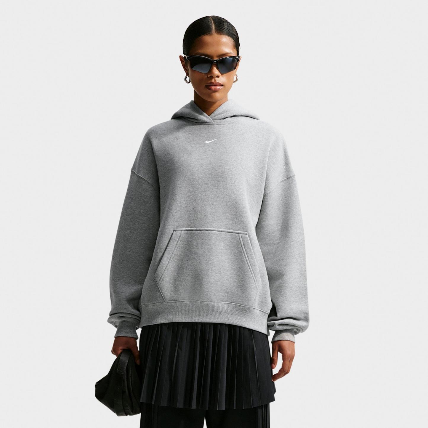 Women's Nithtke Studio Fleece Medium-Weight Camo Oversized Pullover Hoodie - Dark Grey Heather/Sail