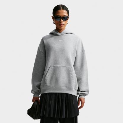 Women's Nithtke Studio Fleece Medium-Weight Camo Oversized Pullover Hoodie - Dark Grey Heather/Sail