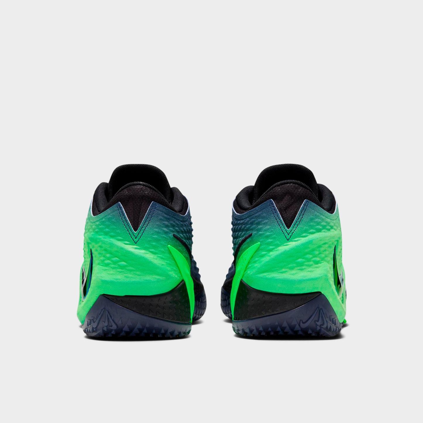 Men's Nithtke Ja 4 Basketball Shoes - Obsidian/Multi-Color/Black/Voltage Green - Back view