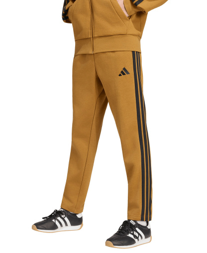 adidas Men's Essentials 3-Stripes Regular Open Hem Fleece Pants - Bronze strata