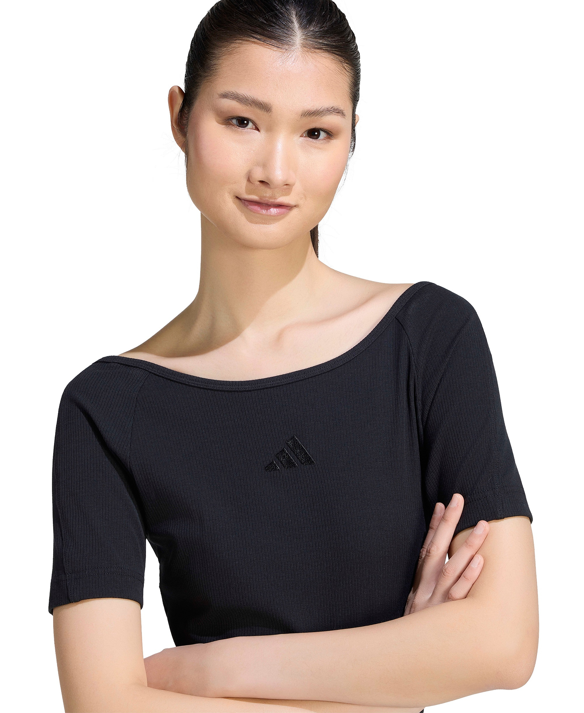 adidas Women's Logo Ribbed Dress - Black