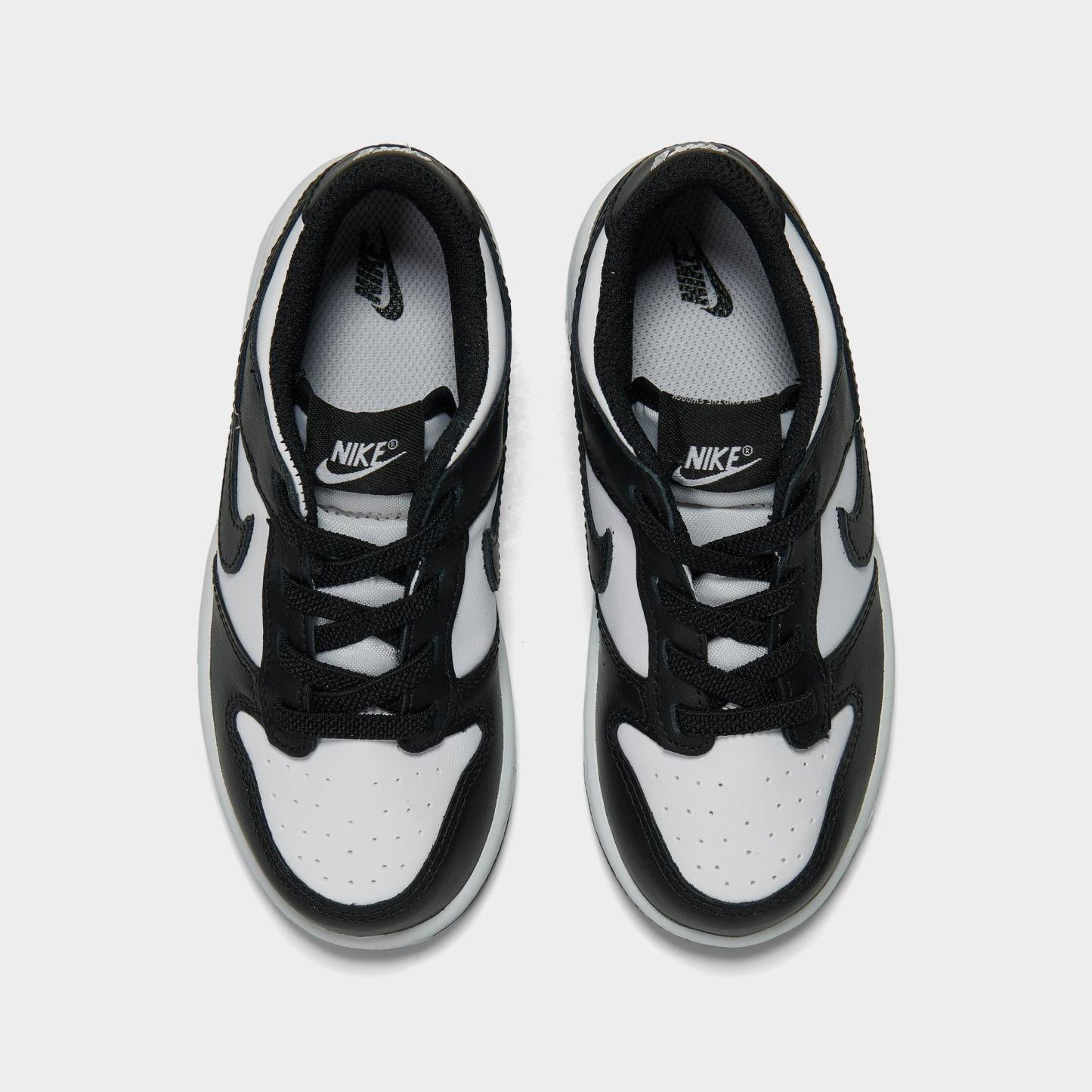Kids' Toddler Nithtke Dunk Low Casual Shoes - White/Black/White - Top view