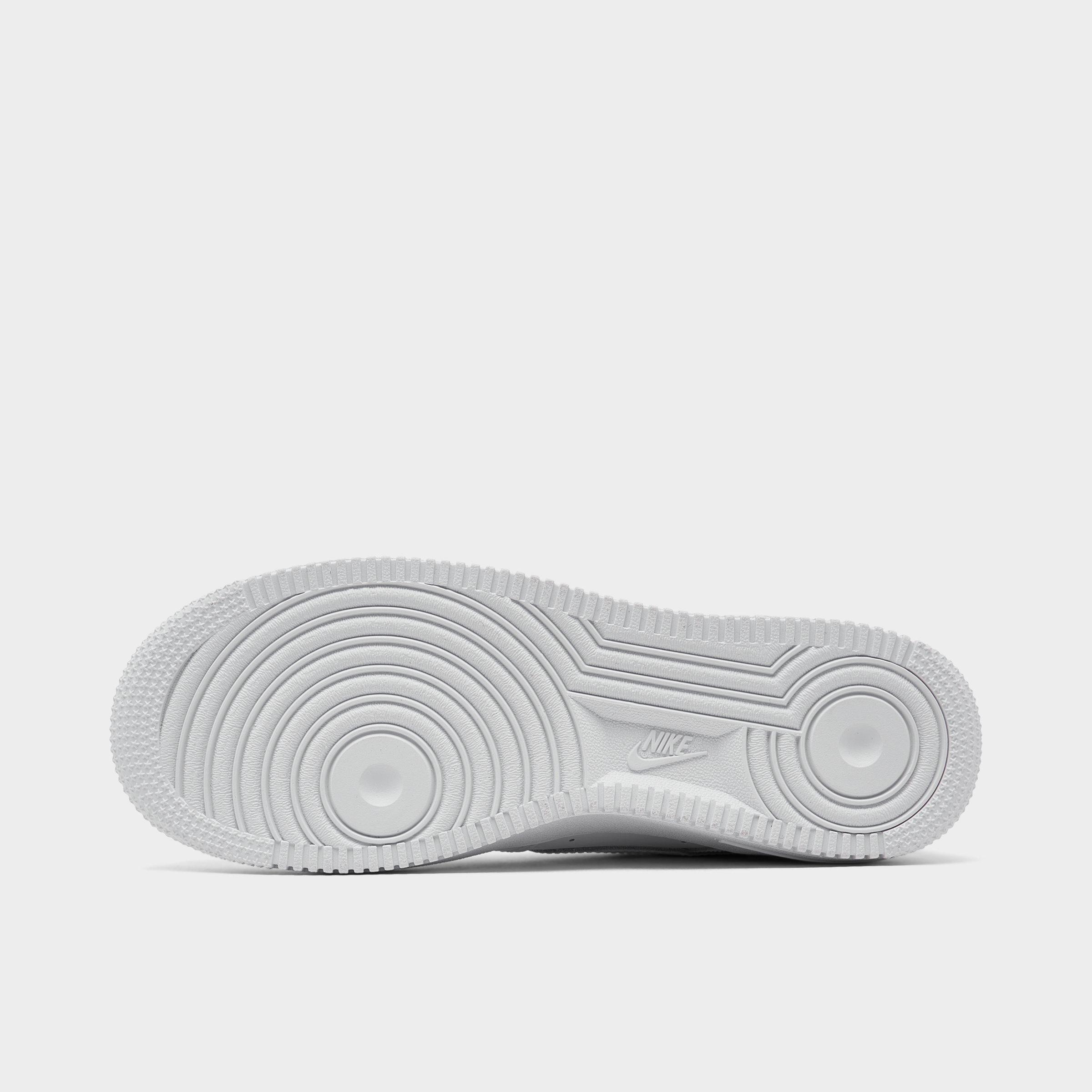 Big Kids' Nithtke Air Force 1 Low Casual Shoes - White/White - Bottom view